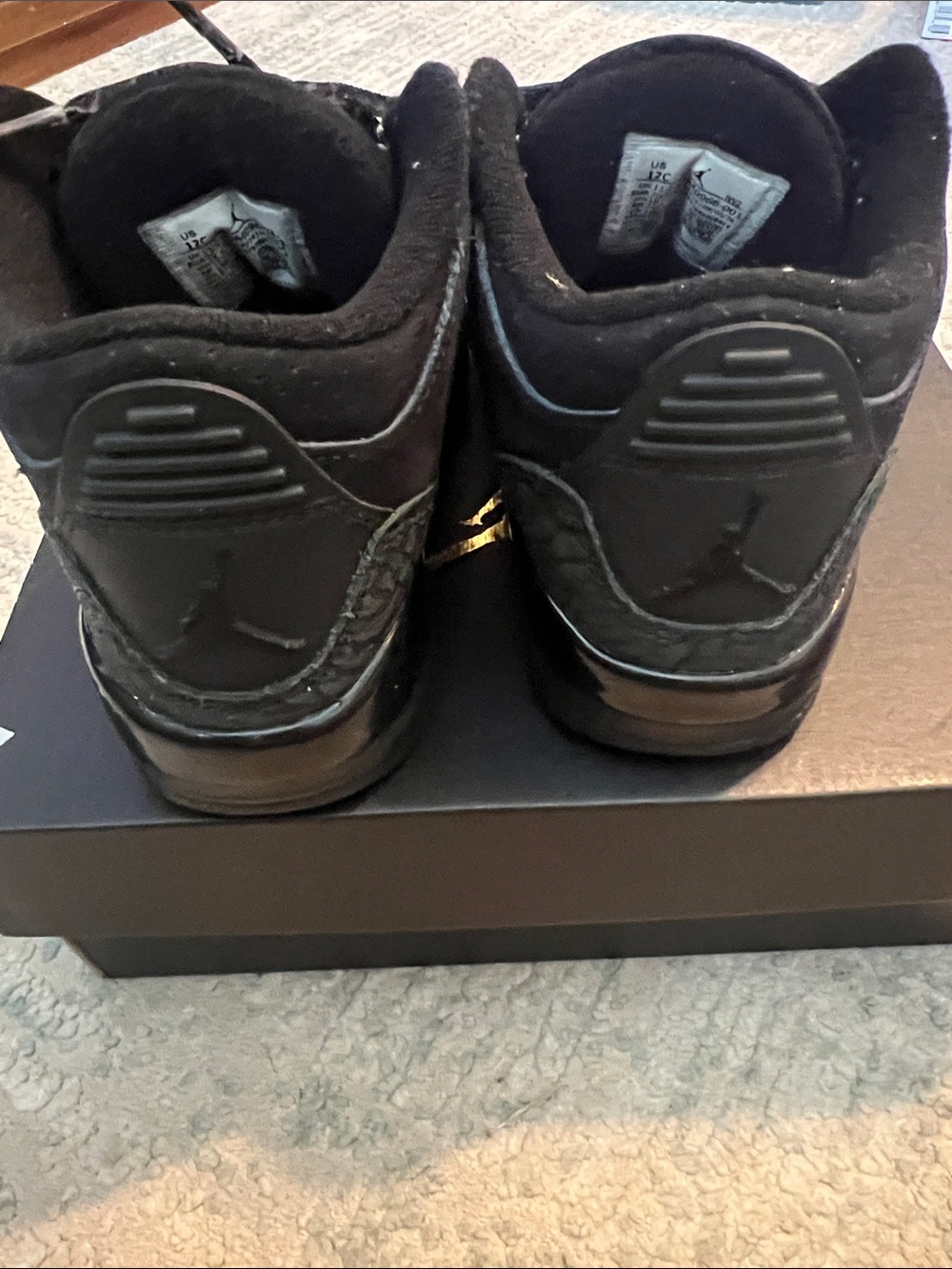 JORDAN 3 RETRO sz 12C kids Black Cat - Picture 4 of 7